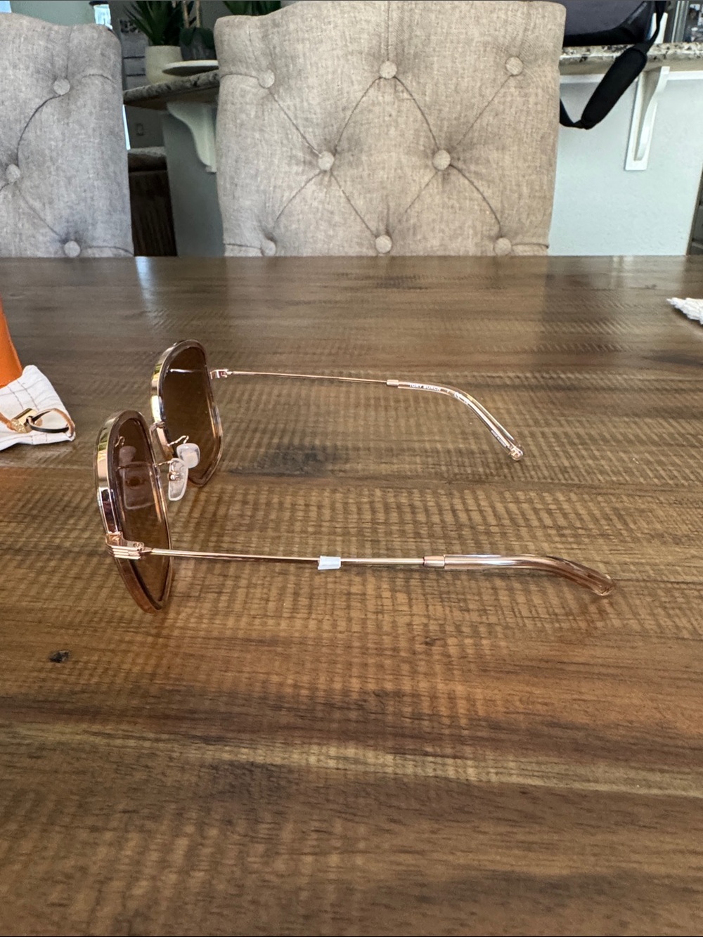 Tory Burch 6101 Pink Square Brown Mirror Sunglasses with case - Picture 4 of 12